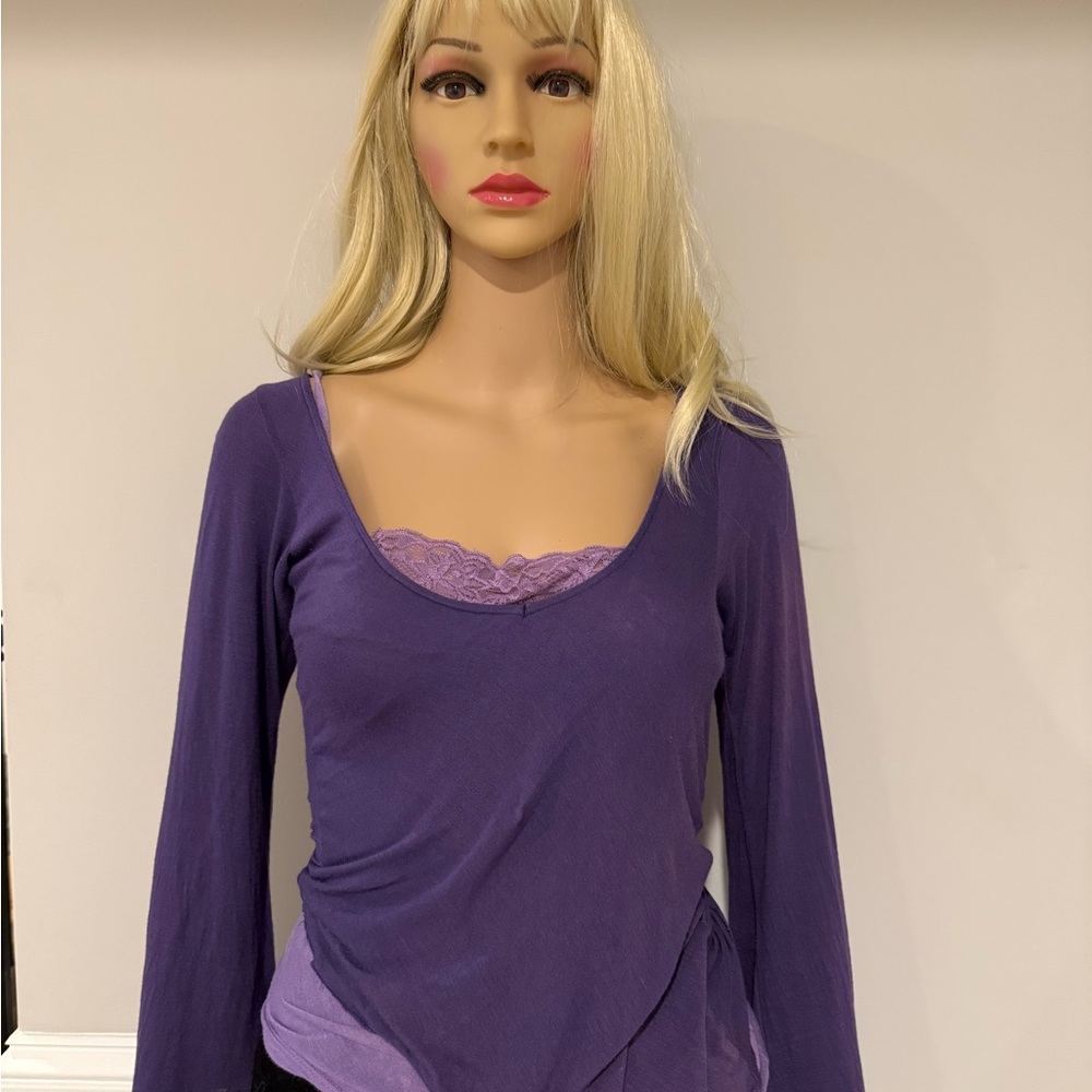 Vintage Sweetees Deep Purple Top with Lace Tank layered Accent